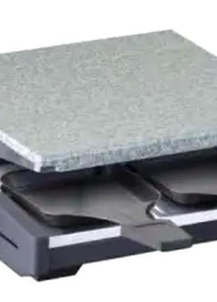 Раклетниця 800 вт кам'яна плита для дому 4 сковорідки steba mc-3217