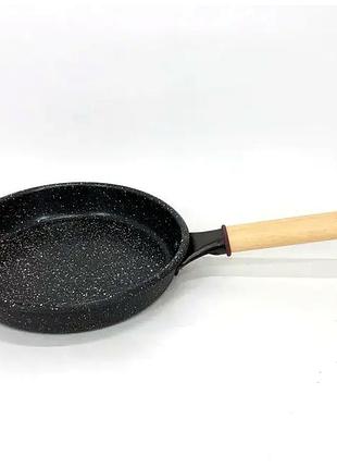 Сковорода гранітна 20 см для кухні антипригарне покриття алюміній чорний con brio mc-2566
