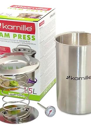 Ветчинница 1.5л из нержавеющей стали для мяса и рыбы kamille mc-0364