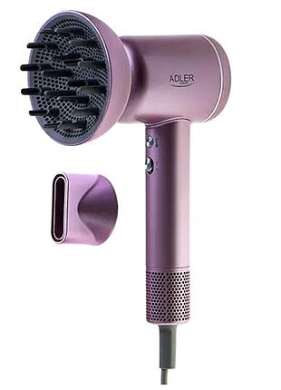 Фен 1600 вт 3 швидкості 3 температурні режими для волосся рожевий adler mc-1780