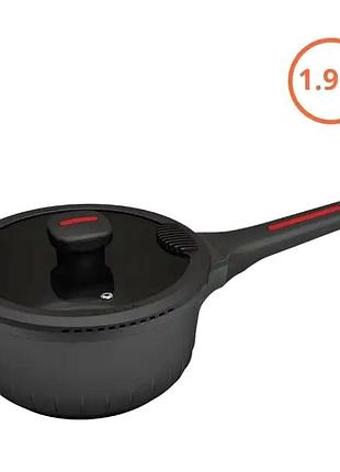 Ковш 1,9л с антипригарным покрытием для кухни черный magio mc-3929
