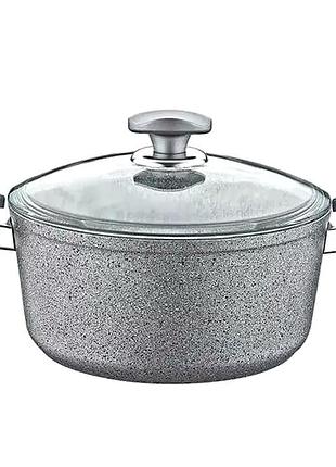 Каструля 30 см 8 7 л антипригарне покриття для кухні сірий o m s collection mc-3114
