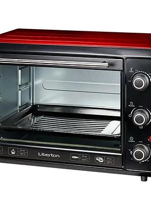 Электродуховка 2000 вт 40 л для кухни 3 режима красный liberton mc-1957