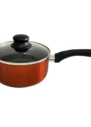 Ковш 20 см 2.8 л с мраморным покрытием для кухни красный bohmann mc-1564