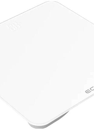 Весы напольные 180 кг 100 г для дома стекло белый ecg mc-4552