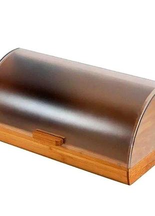 Хлібниця дерево пластик відкидна для кухні 38,5x28 см bohmann mc-0410