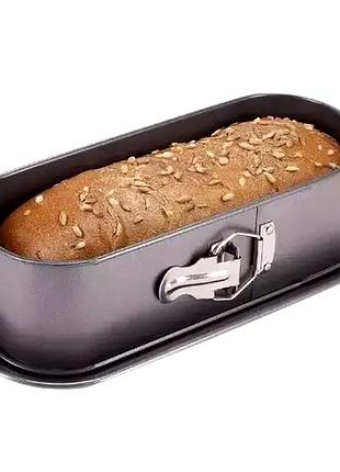 Форма для випікання вуглецева сталь прямокутна 34,5x15,5x8 см для кухні kamille mc-1186
