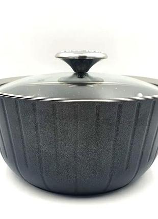 Каструля 28 см 6.2 л алюміній для кухні чорна o.m.s. collection mc-3066
