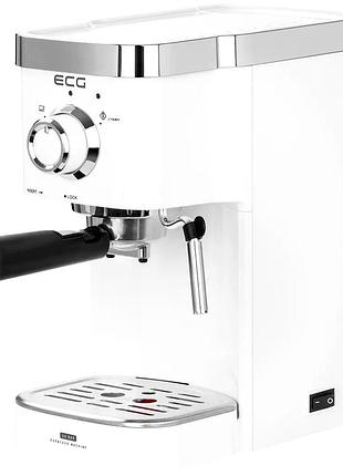 Кавоварка еспресо 1450 вт 1,25 л для дому біла ecg mc-3696
