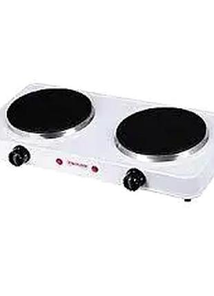 Електроплита 2000 вт 2 конфорки для кухні біла ertone mc-1033