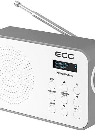Радіоприймач dab fm з будильником для дому 5 вт білий ecg mc-0352