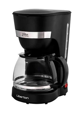 Кофеварка капельная 750 вт 1,25 л для дома черный liberton mc-3713