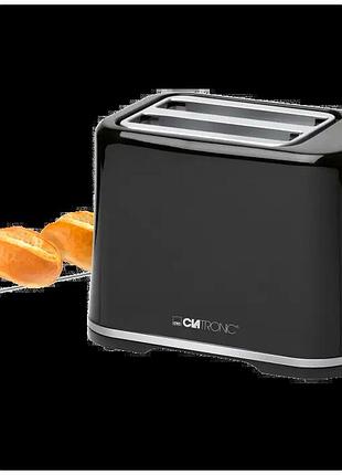Тостер 2 тости 870 вт для дому чорний clatronic mc-2645
