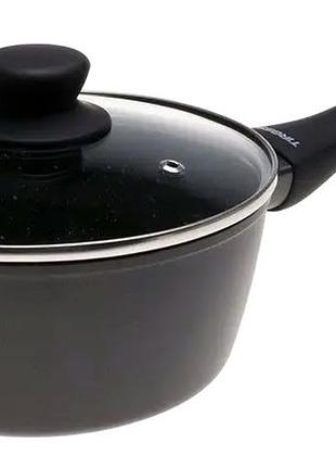 Ковш 18 см 1.8 л для кухни гранитный черный tiross mc-3928