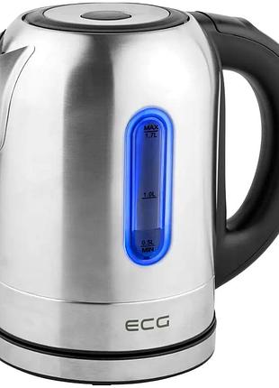 Електрочайник 1.7 л потужність 2000 вт для кухні неіржавка сталь ecg mc-0606
