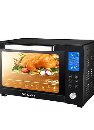 Электродуховка 50л 1700вт для кухни с таймером и конвекцией черный sokany mc-1964