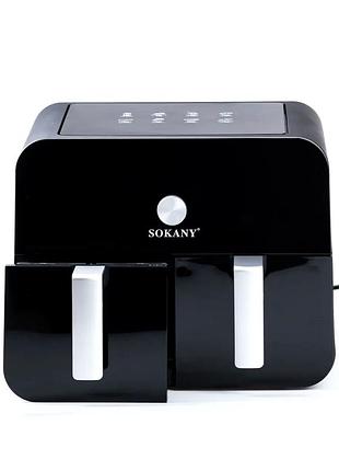 Аерофритюрниця 10 л 2400 вт для кухні 2 контейнери чорний sokany mc-3170