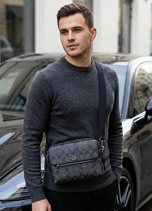 Чоловіча сумка coach, сумка коач через плече, барсетка коач, чоловіча сумка коач барсетка