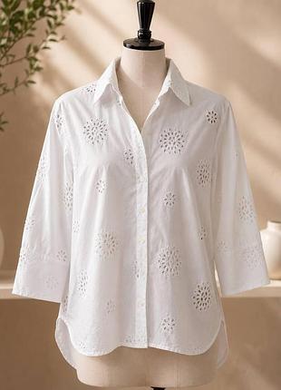 Zara broderie anglaise oversize shirt