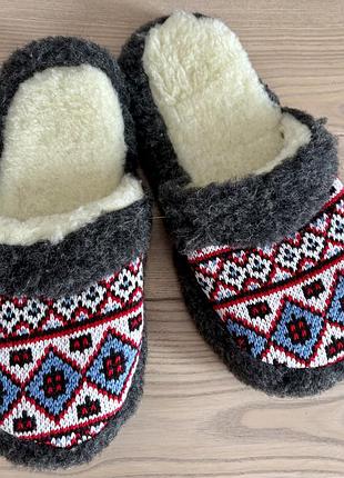 Домашні капці з овечої шерсті, всувки, тапочки домашні чоловічі 44 розмір