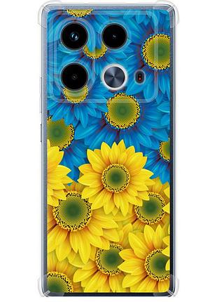 Чехол силикон с усиленными углами патриотический на телефон infinix note 40 жёлто-голубые цветы "1048sp-3707-58250"