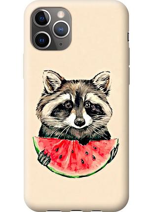 Чехол силиконовый на телефон iphone 11 pro max енотик с арбузом "4605u-1723-58250"