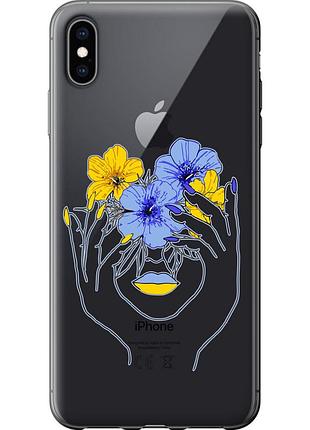 Чехол силиконовый патриотический на телефон iphone xs max девушка v4 "5276u-1557-58250"