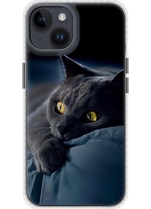 Чохол чохол bumper на телефон iphone 14 димчастий кіт "825pc-2648-58250"