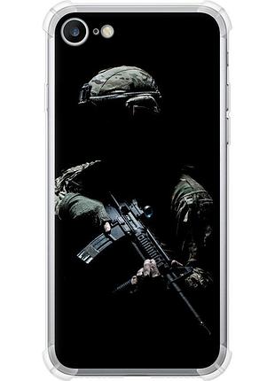 Чехол силикон с усиленными углами патриотический на телефон iphone 7 защитник v3 "5226sp-336-58250"