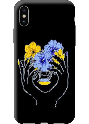 Чехол tpu патриотический на телефон iphone x девушка v4 "5276b-1050-58250"