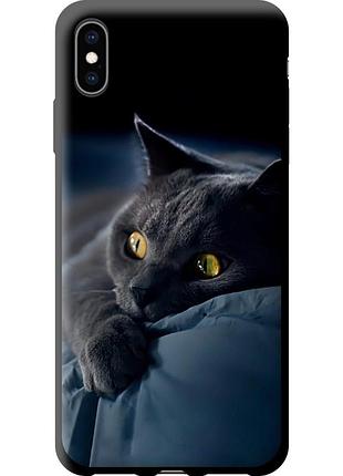 Чехол tpu на телефон iphone xs max дымчатый кот "825b-1557-58250"