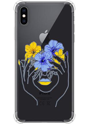 Чехол силикон с усиленными углами патриотический на телефон iphone xs max девушка v4 "5276sp-1557-58250"
