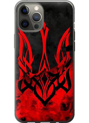 Чехол 2d пластиковый патриотический на телефон iphone 12 pro max герб украины v2 "5312t-2054-58250"