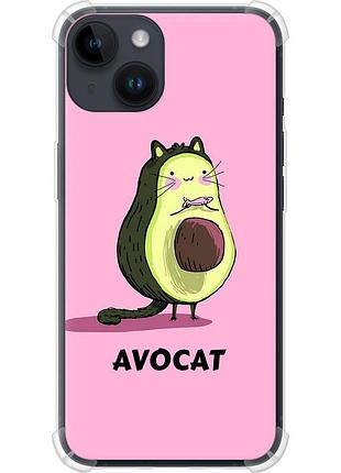 Чохол силіконовий протиударний с посиленими кутами на телефон iphone 14 avocat "4270sp-2648-58250"