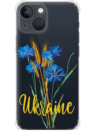 Чехол силикон с усиленными углами патриотический на телефон iphone 13 mini ukraine v2 "5445sp-2373-58250"