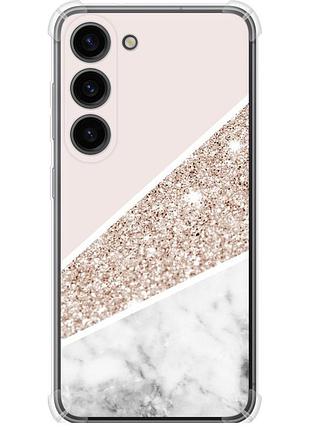 Чехол силикон с усиленными углами на телефон samsung galaxy s23 пастельный мрамор "4342sp-2907-58250"