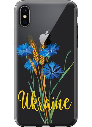 Чехол силиконовый патриотический на телефон iphone x ukraine v2 "5445u-1050-58250"