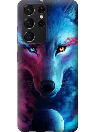 Чохол силіконовий на телефон samsung galaxy s21 ultra (5g) арт-вовк "3999u-2116-58250"