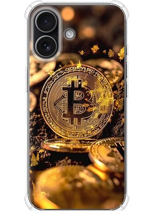 Чохол силіконовий протиударний с посиленими кутами на телефон iphone 17 золота лихоманка біткойна "6089sp-4031-58250"