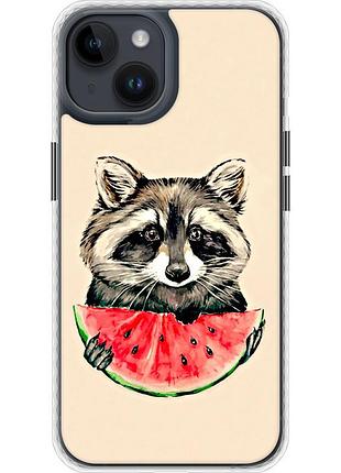 Чохол чохол bumper на телефон iphone 14 єнотик з кавуном "4605pc-2648-58250"