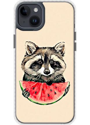 Чохол чохол bumper на телефон iphone 14 plus єнотик з кавуном "4605pc-2645-58250"