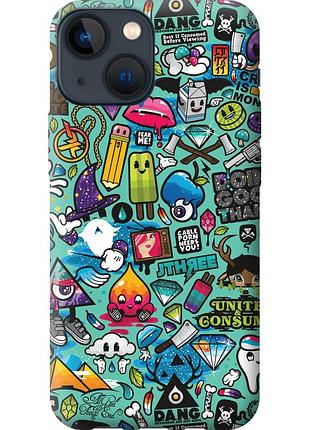 Чохол 2d пластиковий на телефон iphone 13 mini стікер бомбінг 1 "693t-2373-58250"
