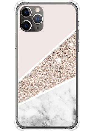 Чехол силикон с усиленными углами на телефон iphone 11 pro max пастельный мрамор "4342sp-1723-58250"
