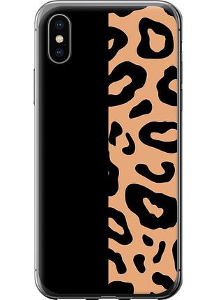 Чехол 2d пластиковый на телефон iphone xs пятна леопарда "4269t-1583-58250"