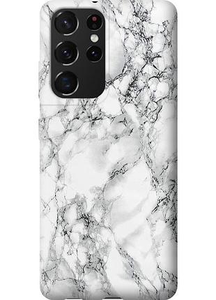 Чохол силіконовий на телефон samsung galaxy s21 ultra (5g) мармур білий "4480u-2116-58250"