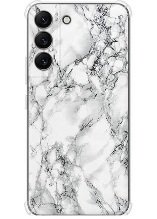 Чехол силикон с усиленными углами на телефон samsung galaxy s22 мрамор белый "4480sp-2494-58250"