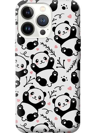 Чохол 2d пластиковий на телефон iphone 13 pro панди "4318t-2372-58250"
