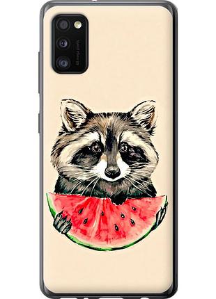 Чохол 2d пластиковий на телефон samsung galaxy a41 a415f єнотик з кавуном "4605t-1886-58250"