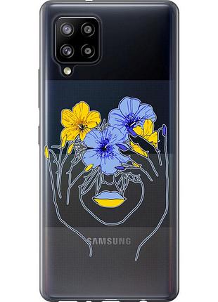 Чохол силіконовий патріотичний на телефон samsung galaxy a42 a426b дівчина v4 "5276u-2098-58250"