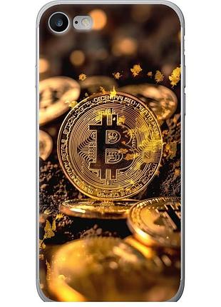 Чохол силіконовий на телефон iphone se 2022 золота лихоманка біткойна "6089u-3737-58250"
